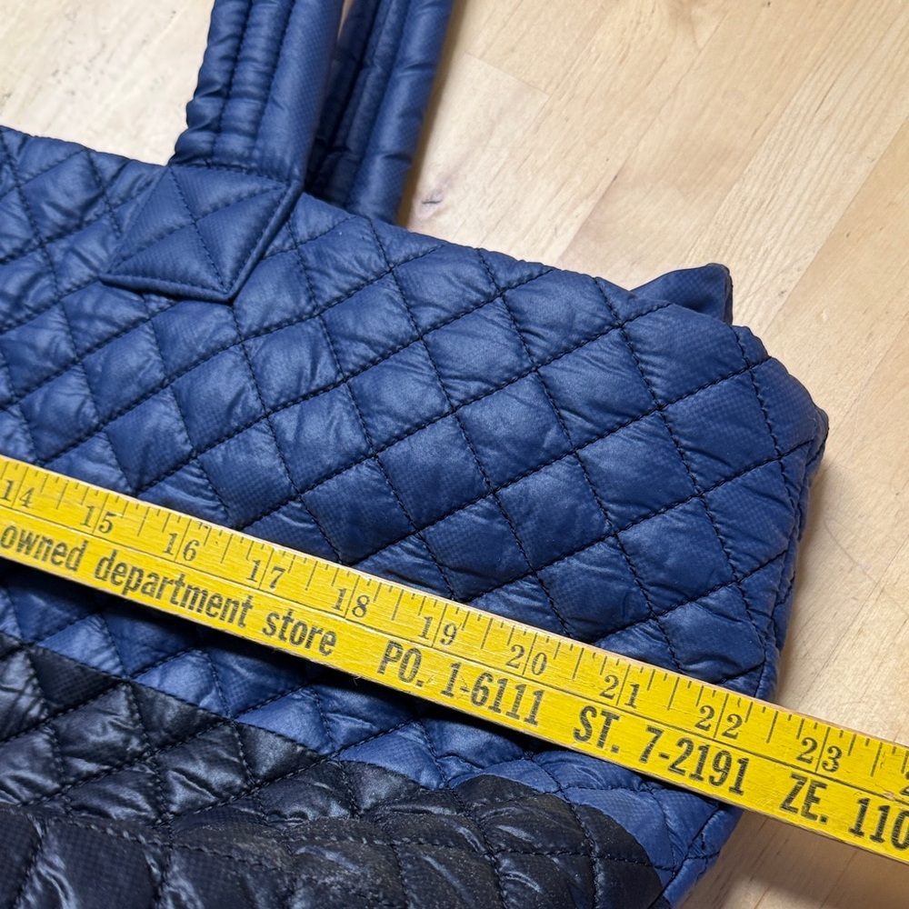 MZ Wallace Quilted Navy and Black Two-Tone Tote Bag - Picture 6 of 11